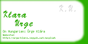 klara urge business card
