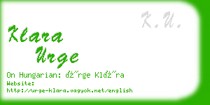 klara urge business card